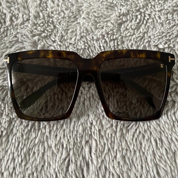 Tom Ford Sabrina-02 FT764 58-16 140 Square DARK HAVANA Polarized Sunglasses main image 12